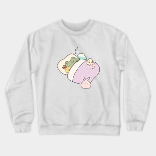 Sleepy frog with friends Crewneck Sweatshirt